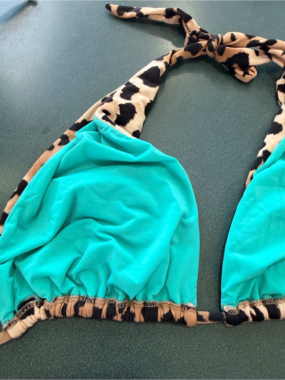 Vix Paula Hermanny Leopard Aqua Triangle Bikini Set - Picture 10 of 16